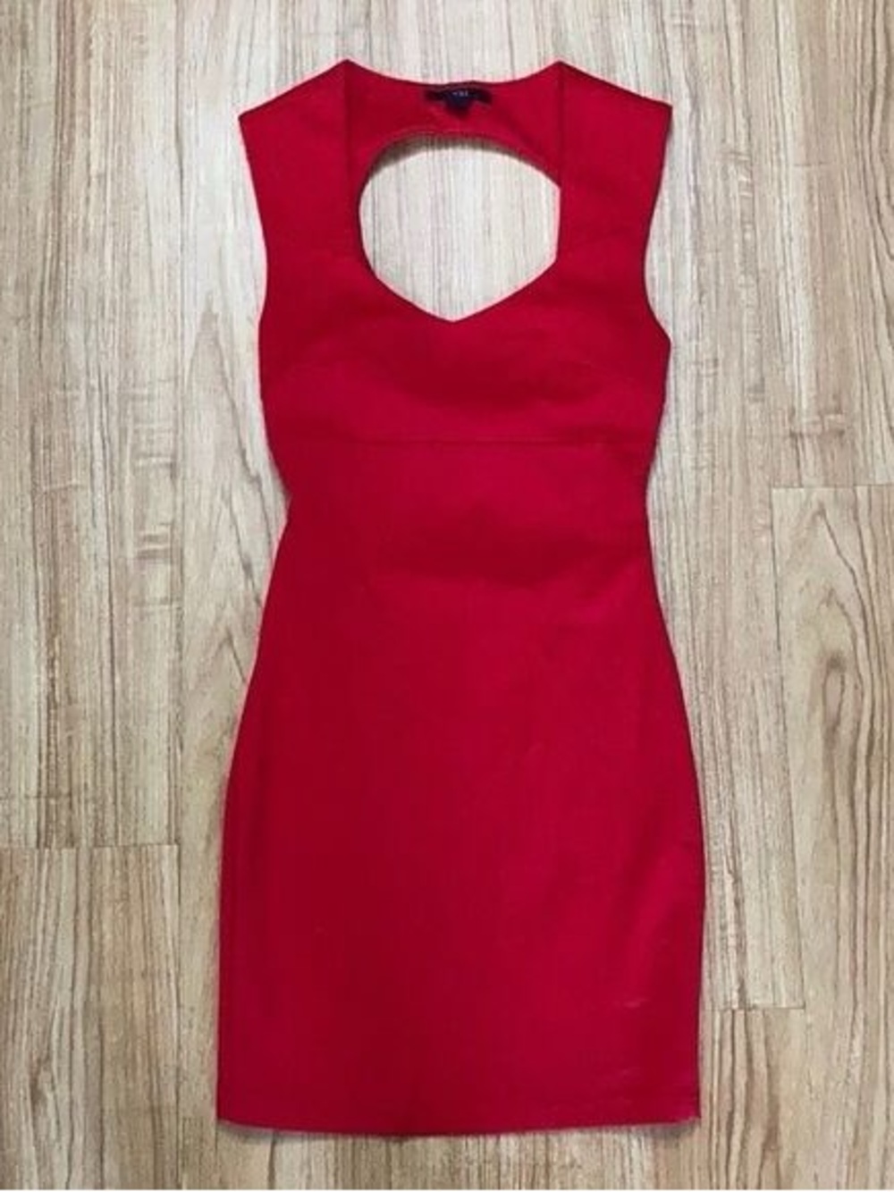 Forever 21 Red Sleeveless Cutout Sheath Dress